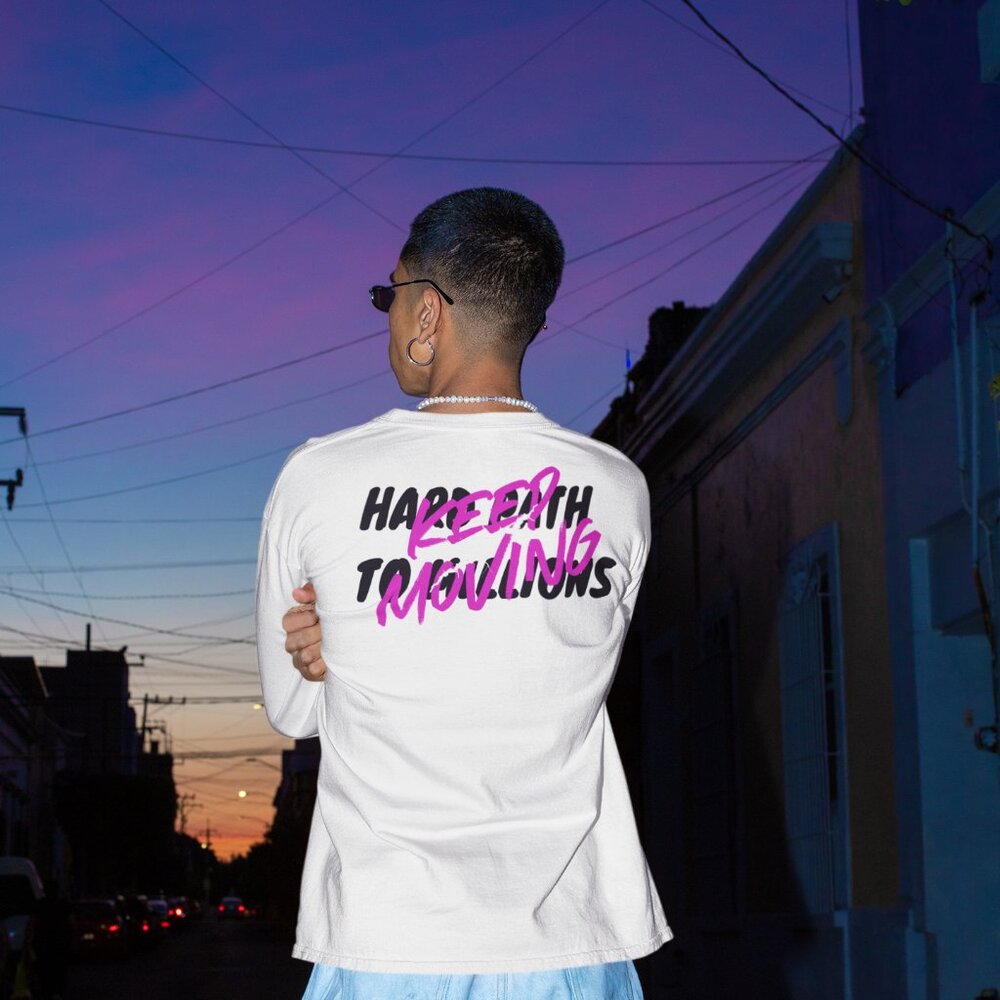 Oversized Long Sleeve Shirt – Hard Path to Millions Streetwear Tee